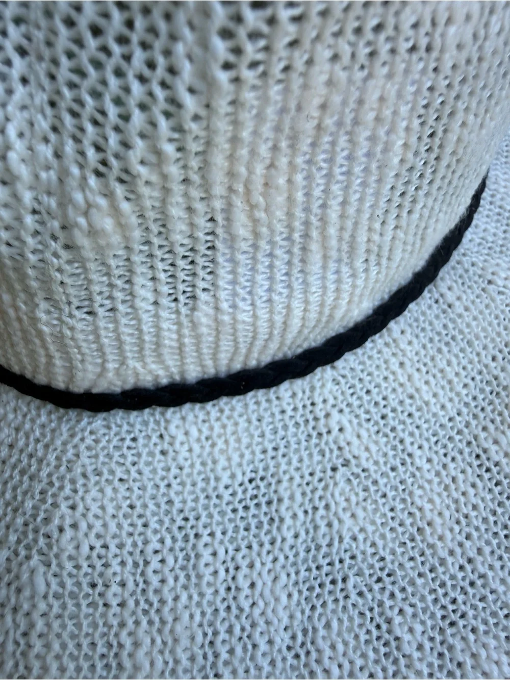 Wide Brim Straw Sun Hat with Black Trim